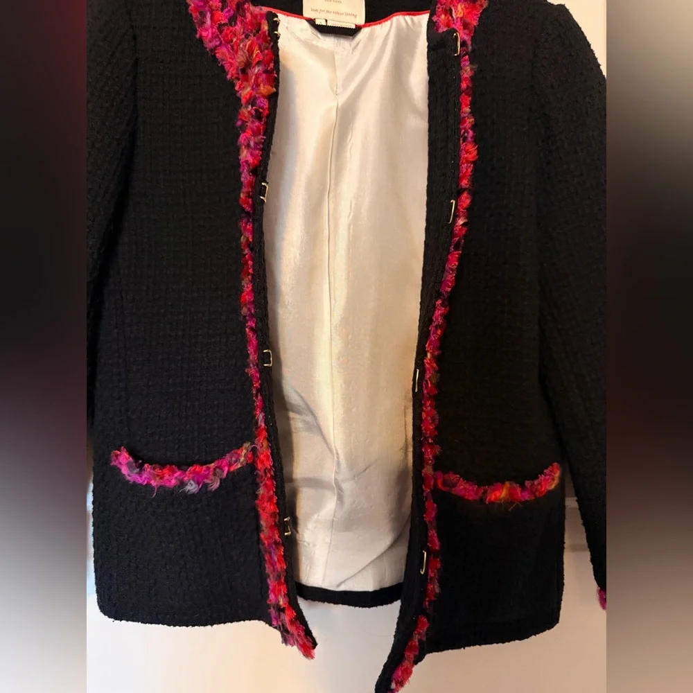 Last chance-Kate Spade Black Blazer with Pink Trim